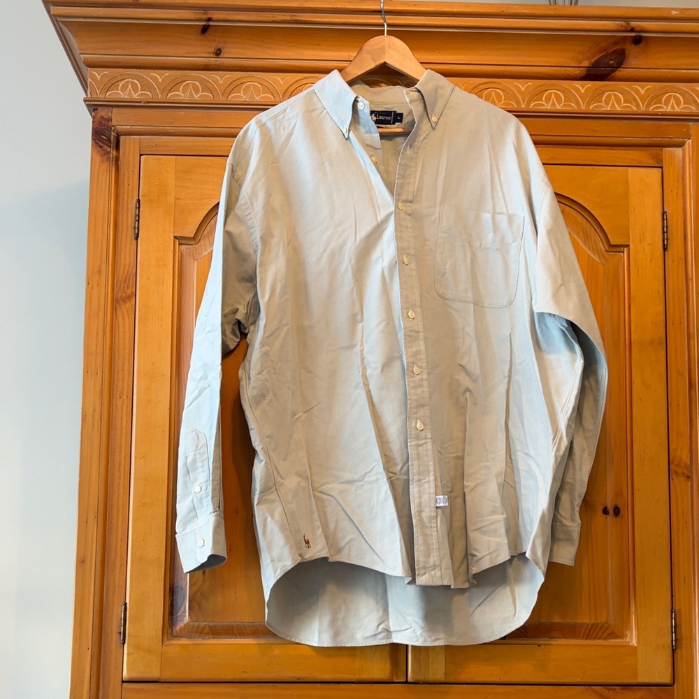 Ralph Lauren light green button down dress shirt